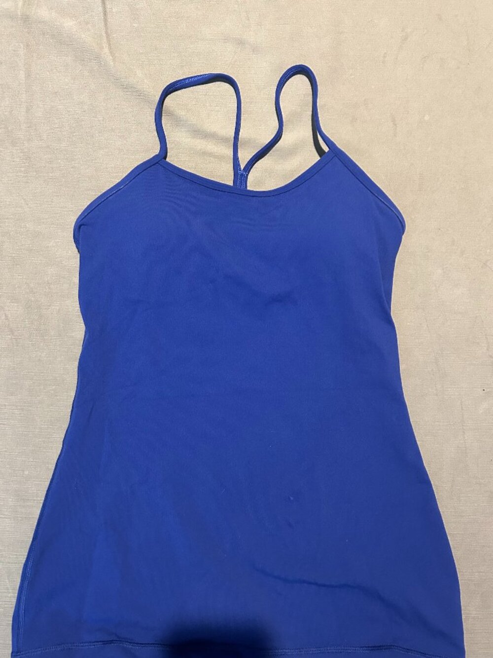 LULULEMON Power Y Tank Top *Luon Royal Blue Built In Bra Size 4